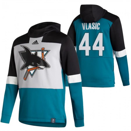 San Jose Sharks Marc-edouard Vlasic 44 2020-21 Reverse Retro Sawyer Hooded Sweatshirt - Herr